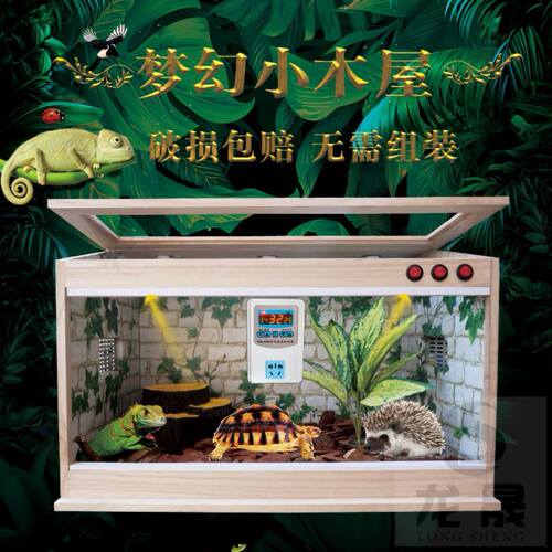 袋鼠青蛙睫角守宫角蛙饲养套装实木爬宠箱饲养箱寄居蟹小鸡乌龟缸