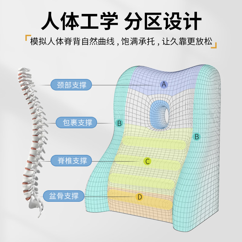 床头软包靠垫护腰靠背孕妇单人宿舍学生靠背腰枕沙发卧室大靠枕背