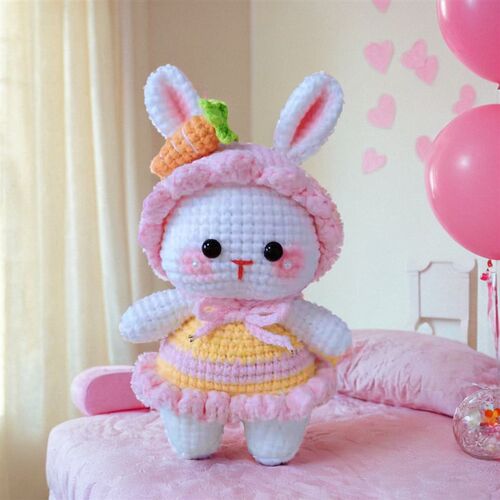定制毛线钩织糖糖兔玩偶成品毛线编织情侣可爱礼物钥匙扣包包挂件