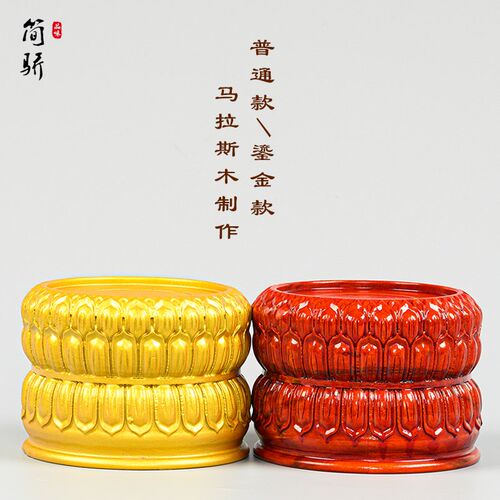 观音菩萨佛像摆件托架 石头花盆底座 实木质奇石花瓶莲花座可挖槽