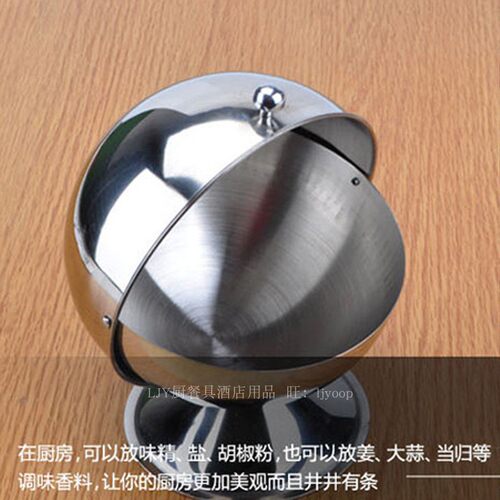 包邮不锈钢方糖罐球形调味罐可翻盖收纳罐创意调料罐茶糖果罐糖盅