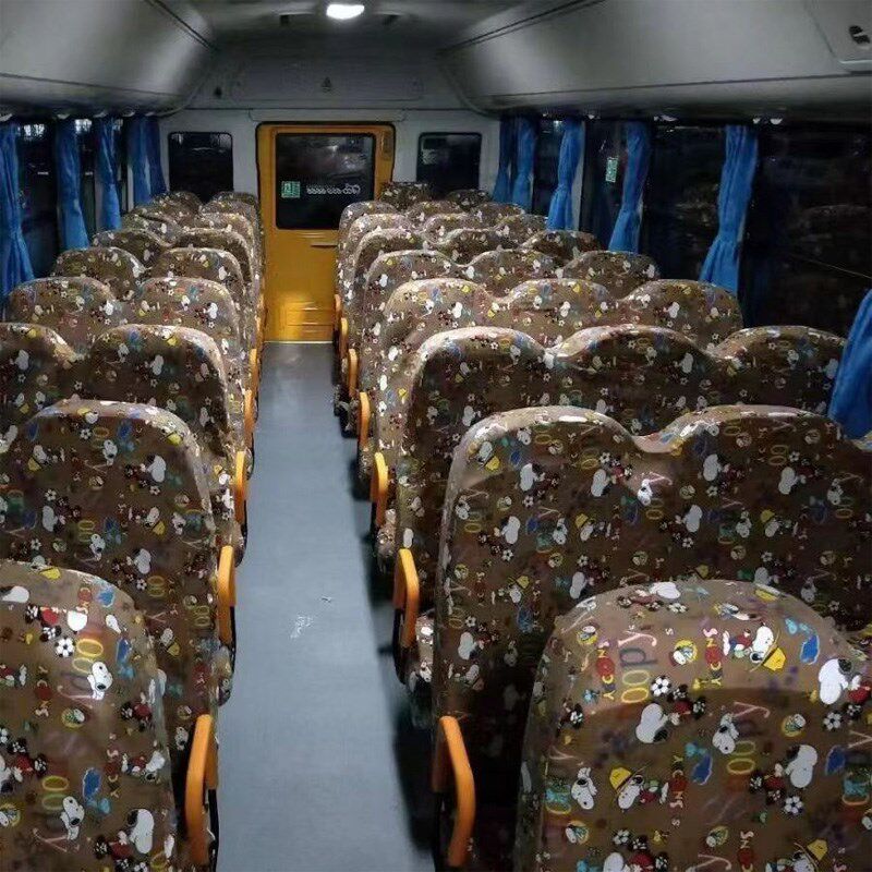 幼儿园校车座套校车布套卡通布料座套免洗校车座套校车全包座椅套