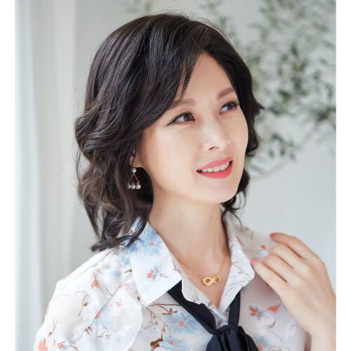假发女中长发卷发妈妈长头发全头套式全真人发丝羊毛卷真发中老年