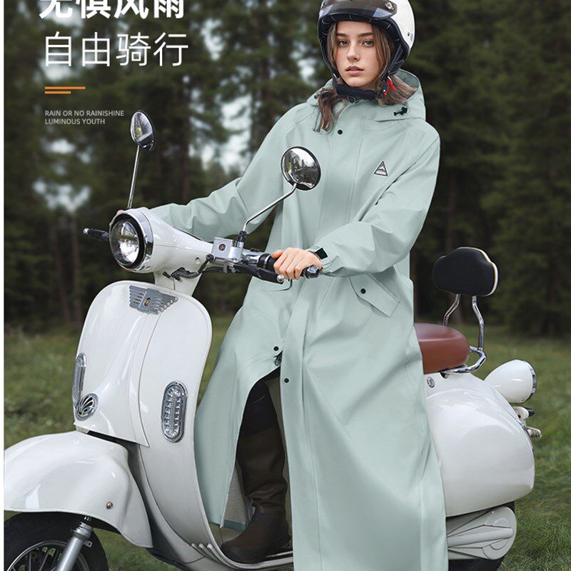 备美雨衣电动车女长款全身防暴雨成人外穿户外徒步风衣式骑行雨披