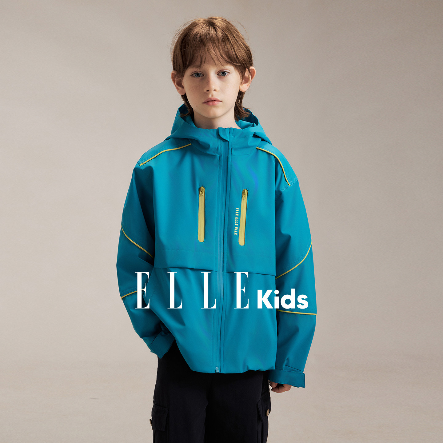 ELLEkids男童三防连帽冲锋衣图片