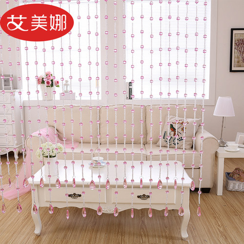 水晶珠帘客厅隔断帘玄o关卧室厕所免打孔门帘子欧式家用装饰过道