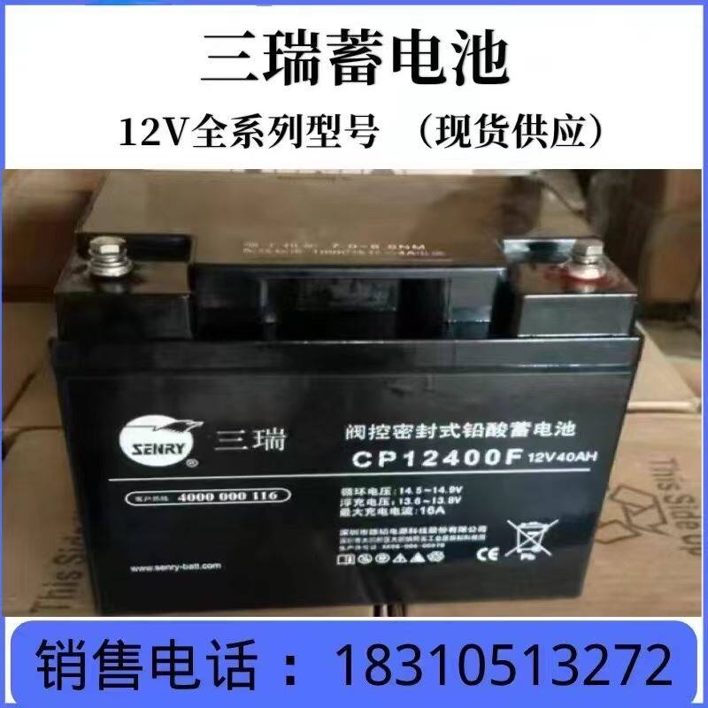 三瑞CP12400F阀控密封式铅酸蓄电池12V40AH雄韬6FM40-X免维护应急