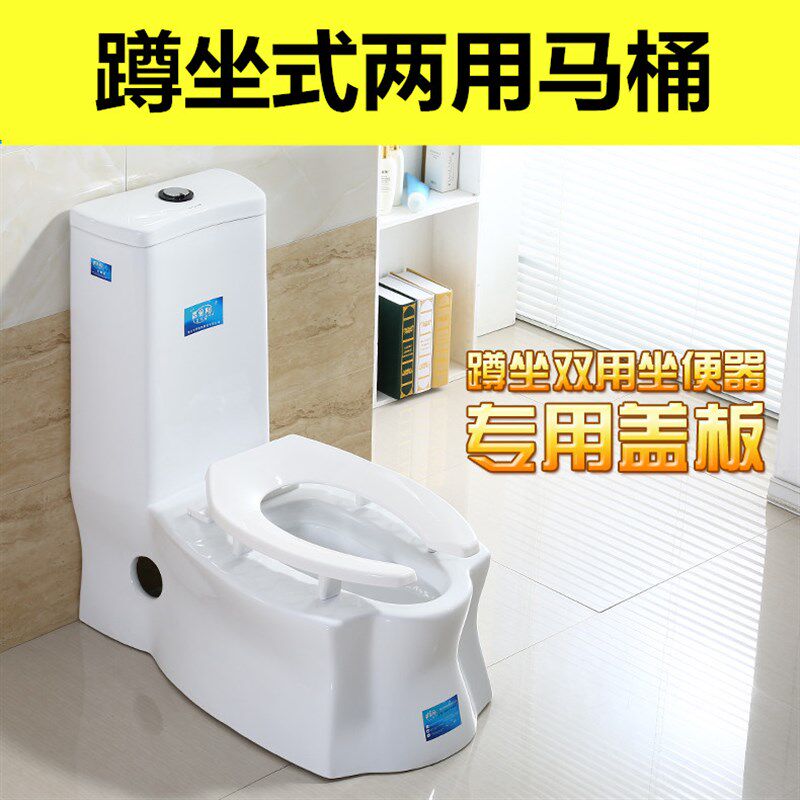 蹲坐双用马桶老人坐便器家用陶瓷抽水马桶蹲坑老式马桶组合二合一