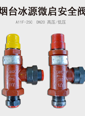 烟台冰源弹簧式微启安全阀A11F-25C弹簧直接载荷式丝扣安全阀DN20