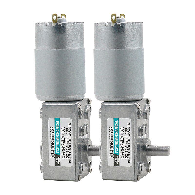 涡轮蜗杆减速电机24V直流大扭矩调速马达12V低速微型双向电机
