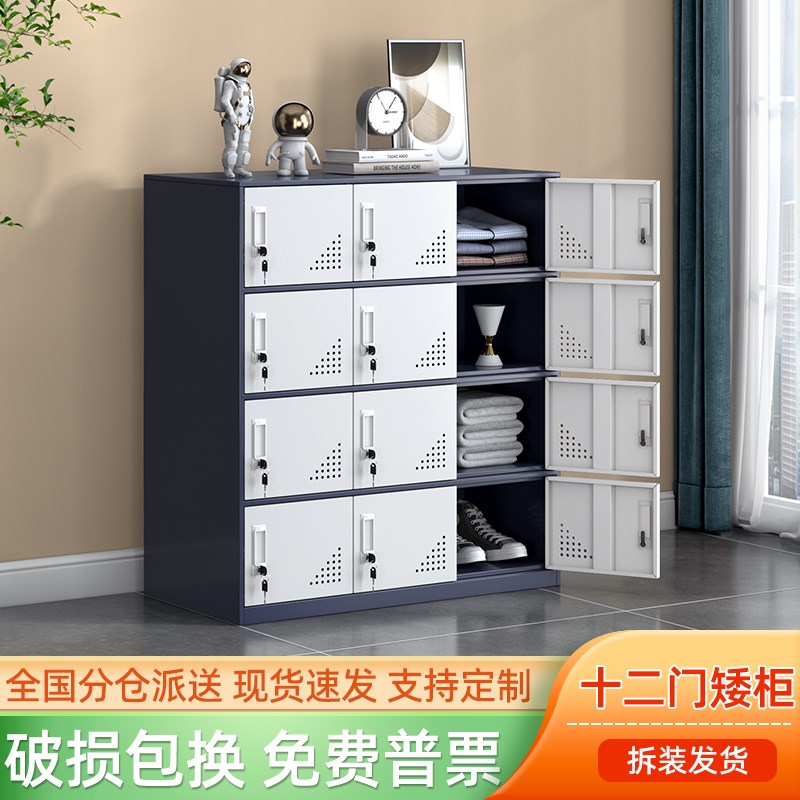 钢制包邮加厚铁皮员工储物柜更衣柜矮柜地柜收纳柜手机柜衣帽鞋柜