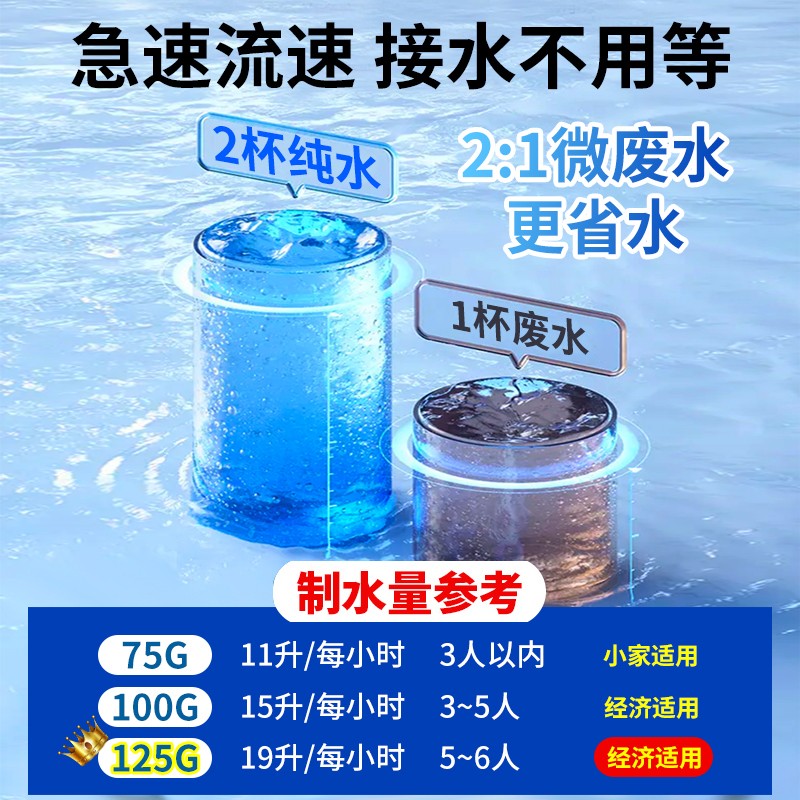 净水器ro反渗透家用纯水机智能前置直饮反渗透净水机除水垢过滤器
