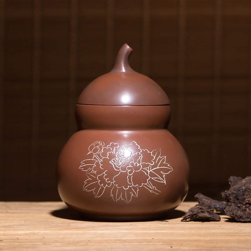 广西钦州坭兴陶茶叶罐大储醒桶密封茶叶防潮号茶罐家用纯手工茶罐
