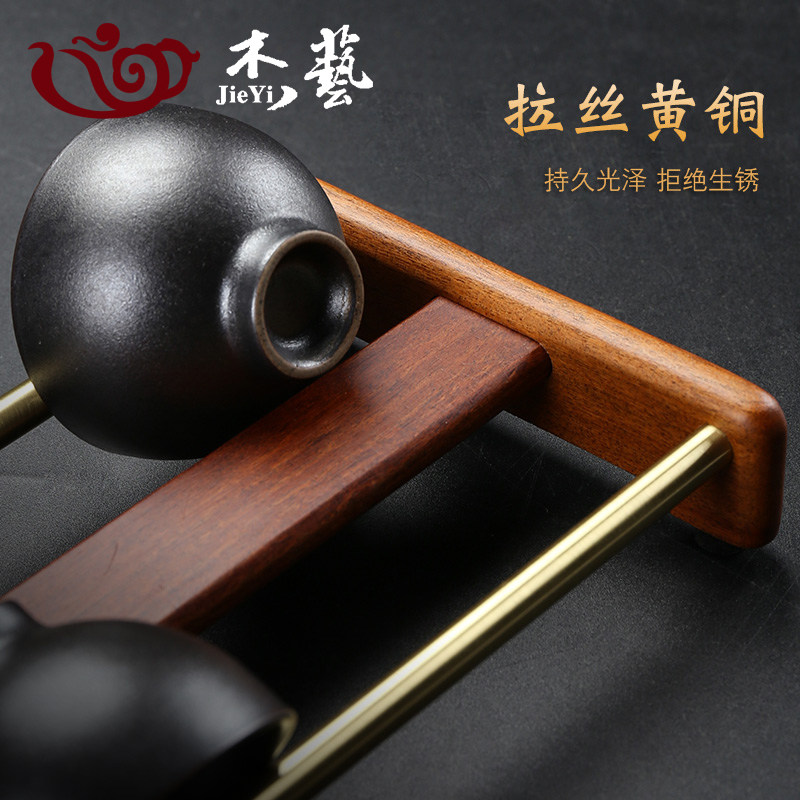 黑檀木杯架杯子置物架茶杯沥水架家用功夫茶具收纳架花梨桐木杯托