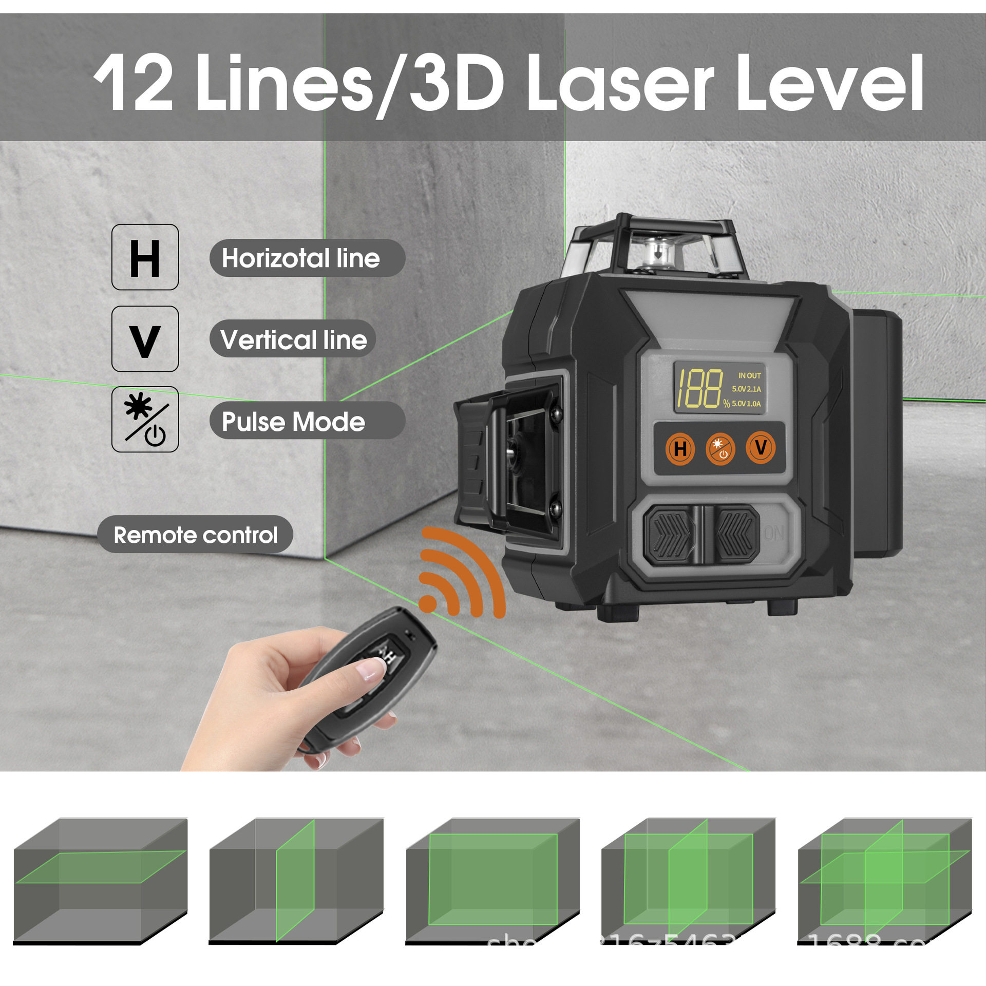 3D12线激光水平仪4D外贸跨境热品FCCCE