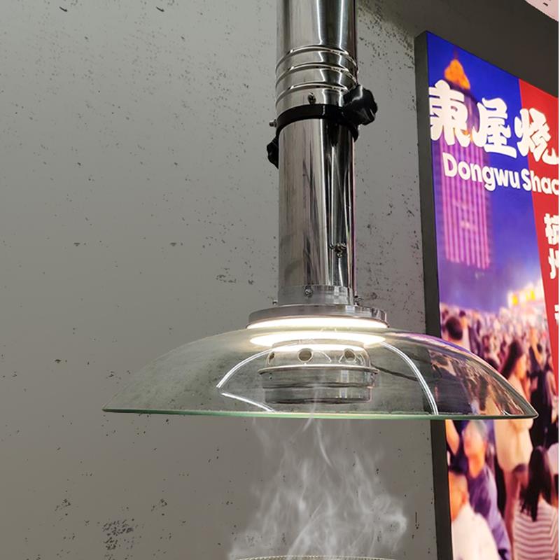 韩式日式不锈钢烤肉伸缩排烟管烧烤排烟管灯玻璃吸烟罩商用排风机