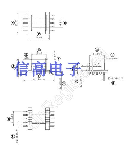 EFD15变压器磁芯骨架 卧式单槽贴片5+5针10套1包