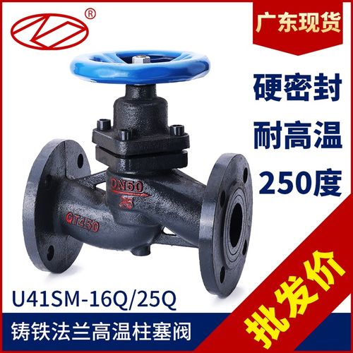 U41S-16高温铸铁铸钢法兰柱塞阀蒸汽锅炉截止阀DN50DN25DN80DN100