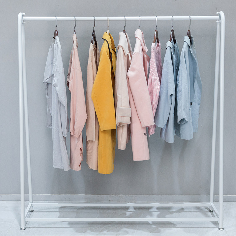 服装店专用挂衣杆女装落地中岛展示架白色店铺货架童装龙门挂衣架