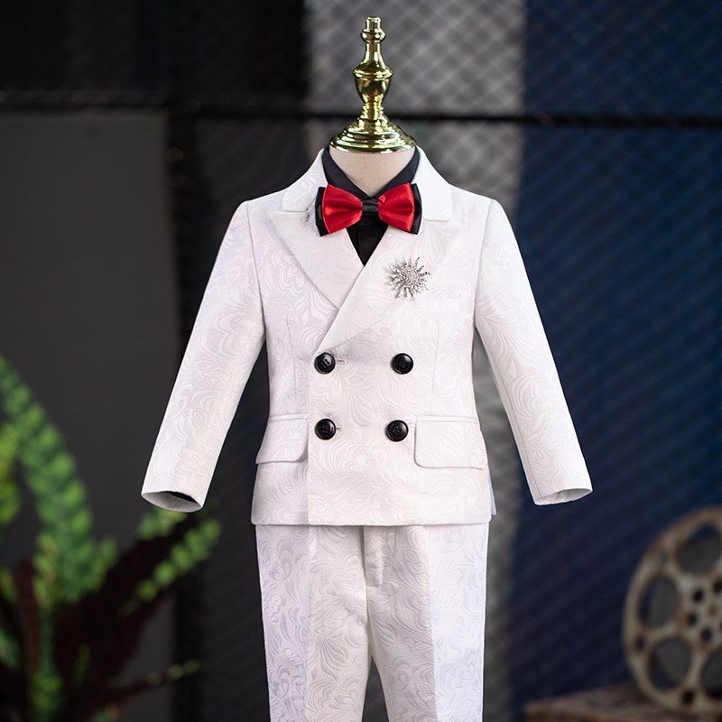 儿童西装男童礼服套装高端周岁礼服男宝花童小西服正装演出服冬季