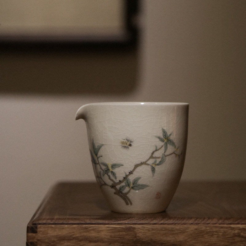 景德镇古青釉草木灰手拉胚鹰嘴公杯公道杯茶海陶瓷功夫茶具开片养