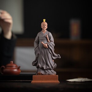 中式历史人物紫砂摆件诗魂屈原家居客厅博古架装饰品端午节小礼品