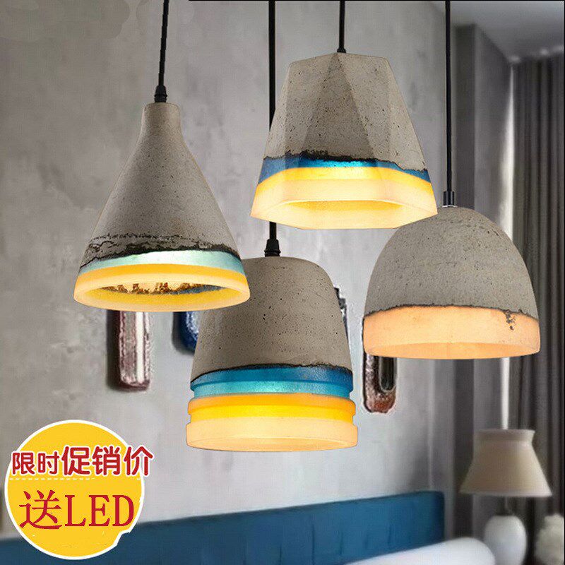 工业风复古创意餐厅吧台吊灯广东服装店咖啡厅橱窗走廊过道水泥灯