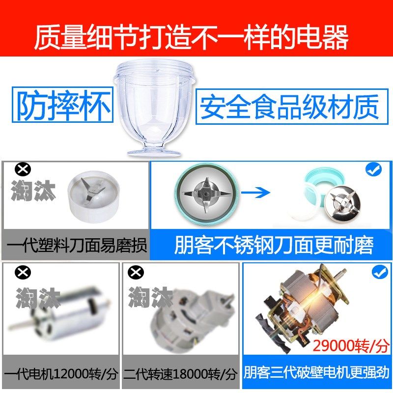 料理机家用小型婴儿辅食多功能全自动研磨宝宝果汁奶昔豆浆搅拌机