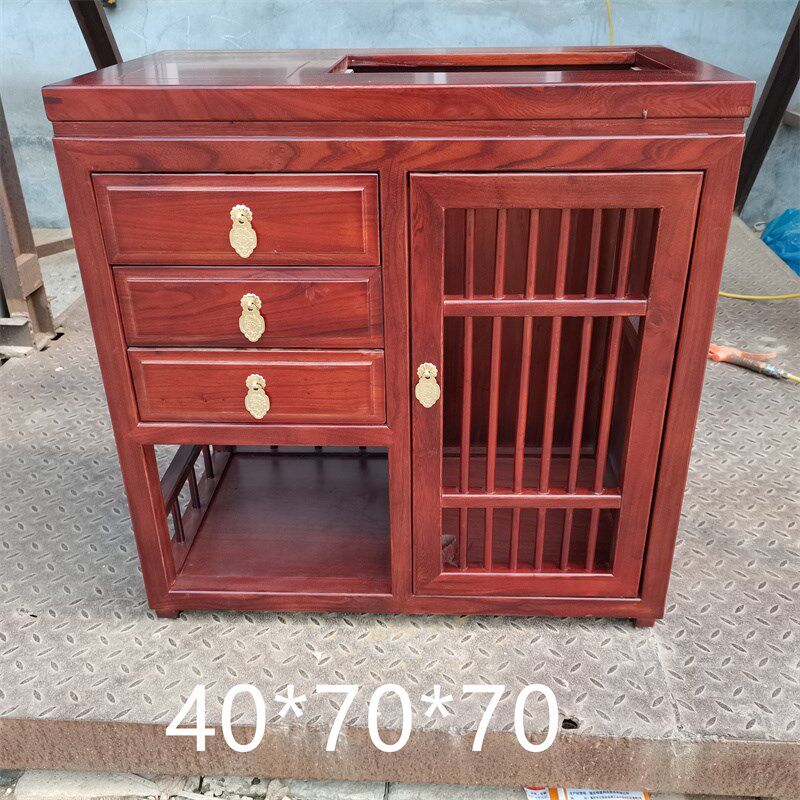 榆木茶水柜小格子花架盆景架儿童书架餐边柜茶车茶台成品包邮