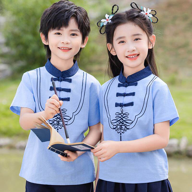 六一儿童演出服汉服小学生民国风毕业班服幼儿园合唱舞蹈服中国风