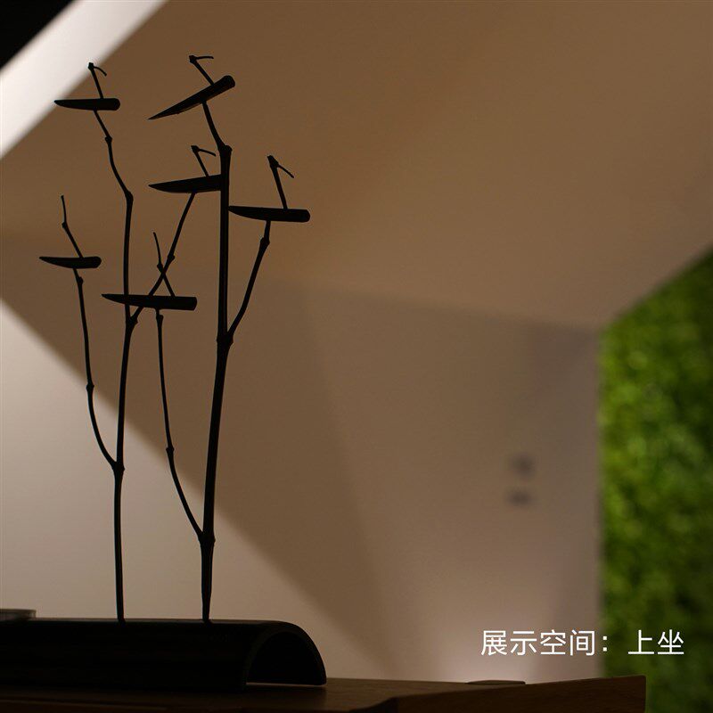 自然家鹤烛台竹制品禅意摆件家用烛台装饰品工艺结婚礼物创意蜡烛