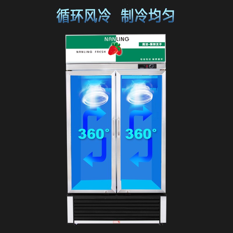 南凌立式玻璃门展示柜冷藏冰柜保鲜冰箱商用冷柜直风冷饮料柜饮品