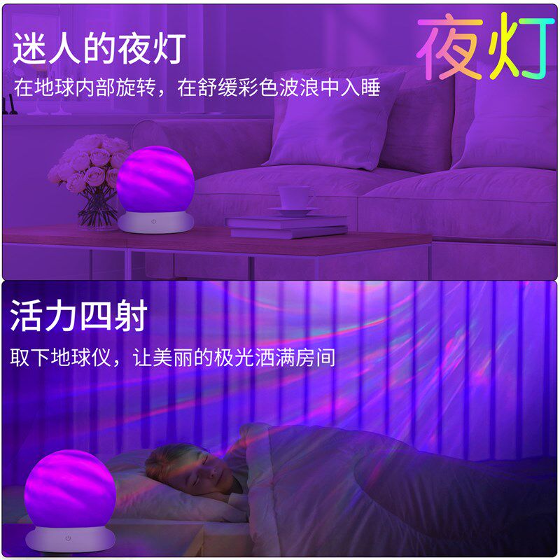 淳言动感光波投影灯旋转星空银河星系儿童房北极光酒吧创意星星灯