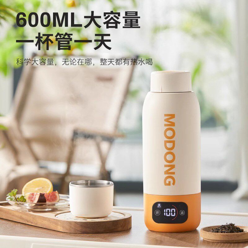 韩国便携式电热水杯保温烧水杯旅行加热烧水壶真空小型电热烧水杯