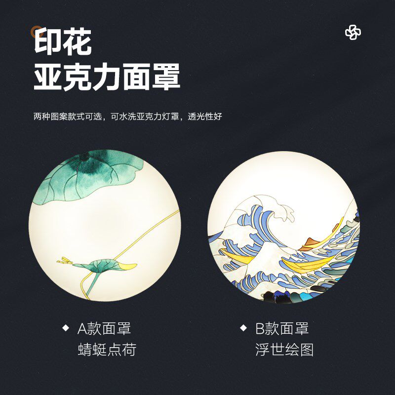 风扇灯静音家用客厅餐厅中古北欧新中式实木胡桃木色护眼吊扇灯