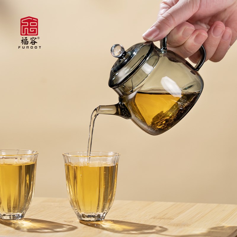 福容德钟壶小茶壶手工制作家用小型煮茶壶高硼硅玻璃耐高温泡茶壶