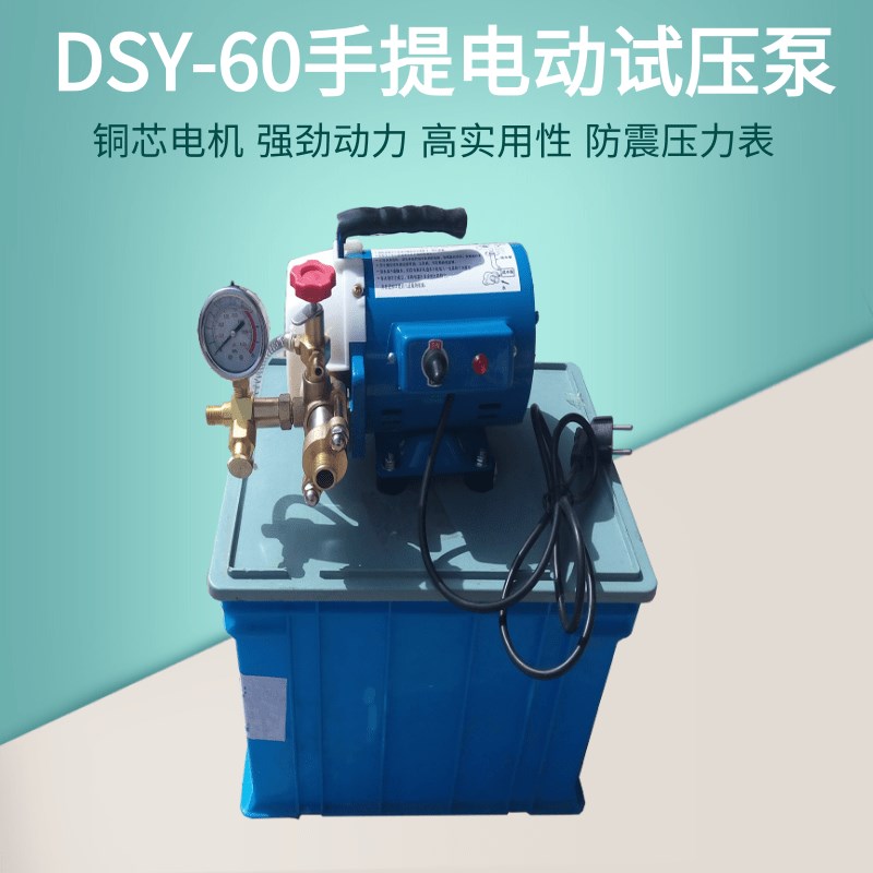 DSY-60手提式电动试压泵 管道压力测试机 PPR水管打压泵试压泵