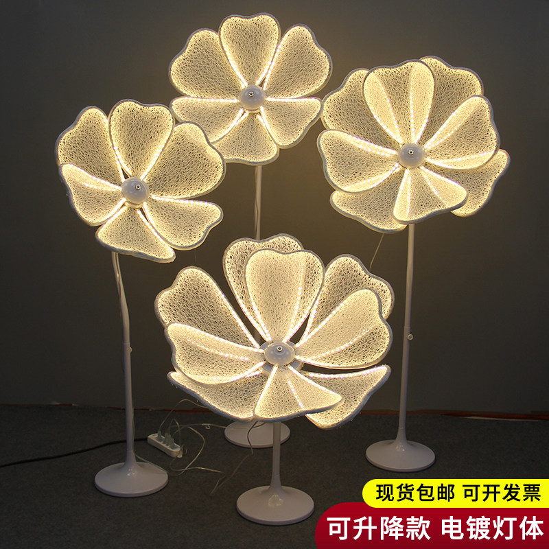 新款婚庆道具路引发光牡丹花路引灯光花瓣婚礼婚庆大花路引道具