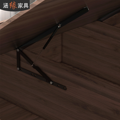 涵缘北欧卧室气动高箱储物板式床侧翻单人双人床定制7CH-023