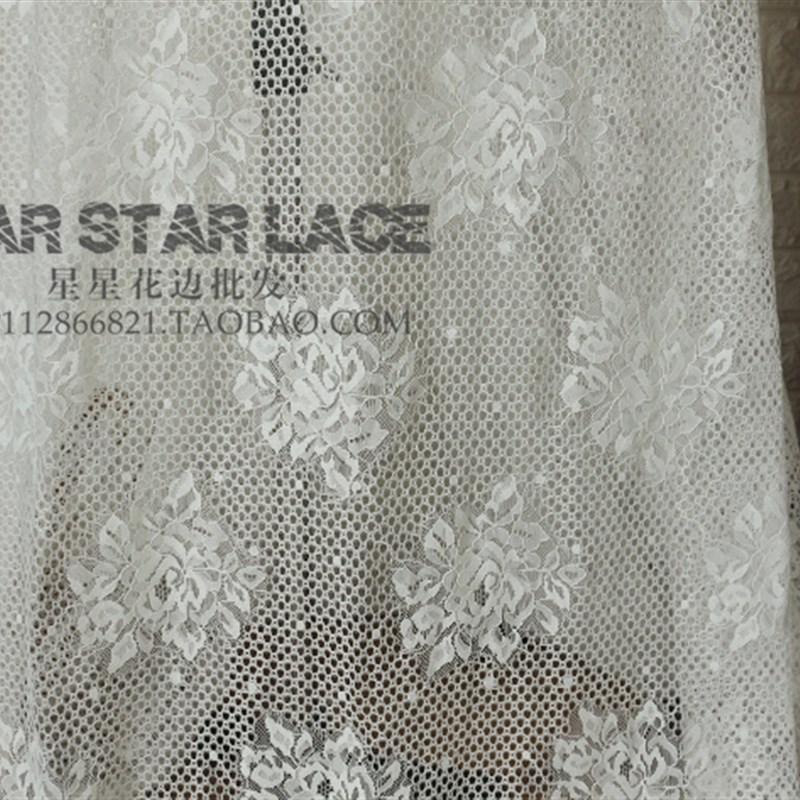 3米长黑白睫毛蕾丝布料须须边DIY婚纱礼服连衣裙家居台布装饰面料