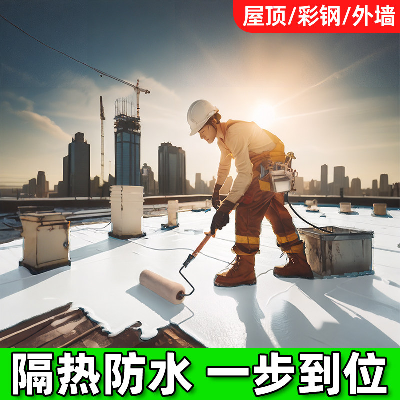 楼顶降温隔热涂料水泥彩钢隔热漆屋顶防晒涂料反射热铁皮防水油漆