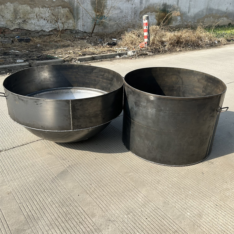 定制卤肉汤锅圆柱形钢板平底加高锅煮饲料做豆腐搅拌桶养殖用锅
