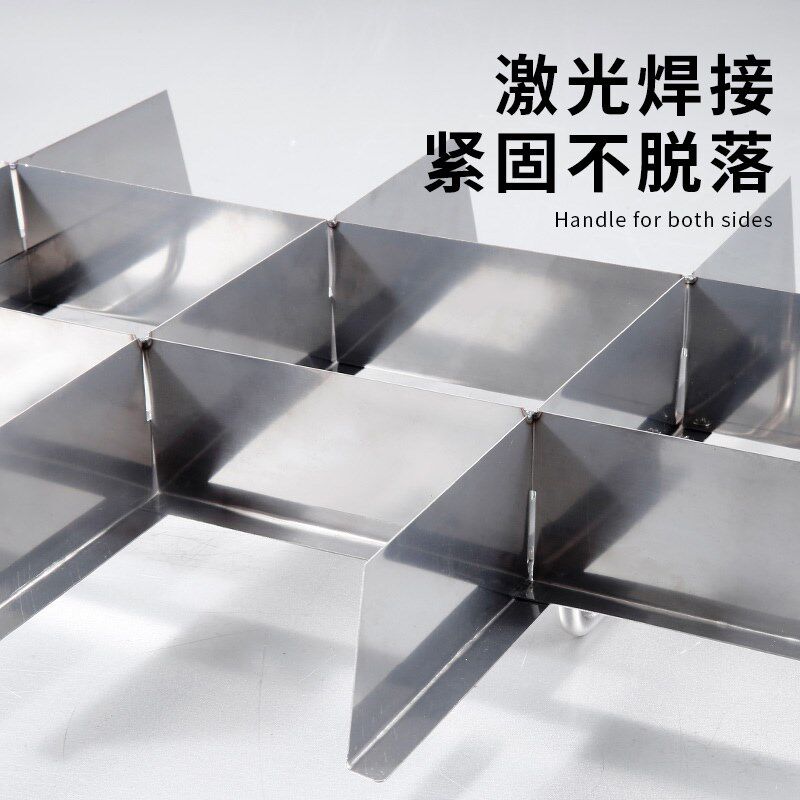 工地食堂用分饭神器分割米饭切饭器不锈钢方格模具商用豆腐切块器