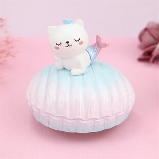 创意可爱少女心猫咪旋转发条音乐盒八音盒摆件男女儿童生日礼品