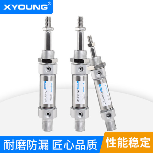 XYOUNG气动轴不旋转迷你气缸C85KN25-50六角活塞杆不锈钢迷你气缸
