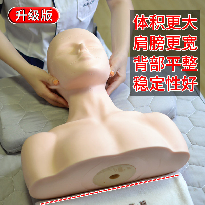 皮肤管理头模特美容院学习脸部穴位按摩练手法假人光头模型带肩膀