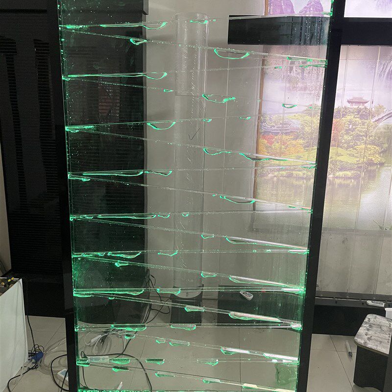 大型水幕墙酒柜屏风客厅鱼缸 装饰玄关隔断流水墙 亚克力气泡墙