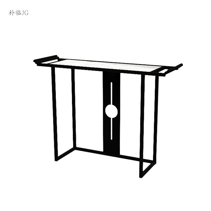 新中式玄关桌大理石供桌轻奢酒店端前景台简约玄关台走廊过道条案