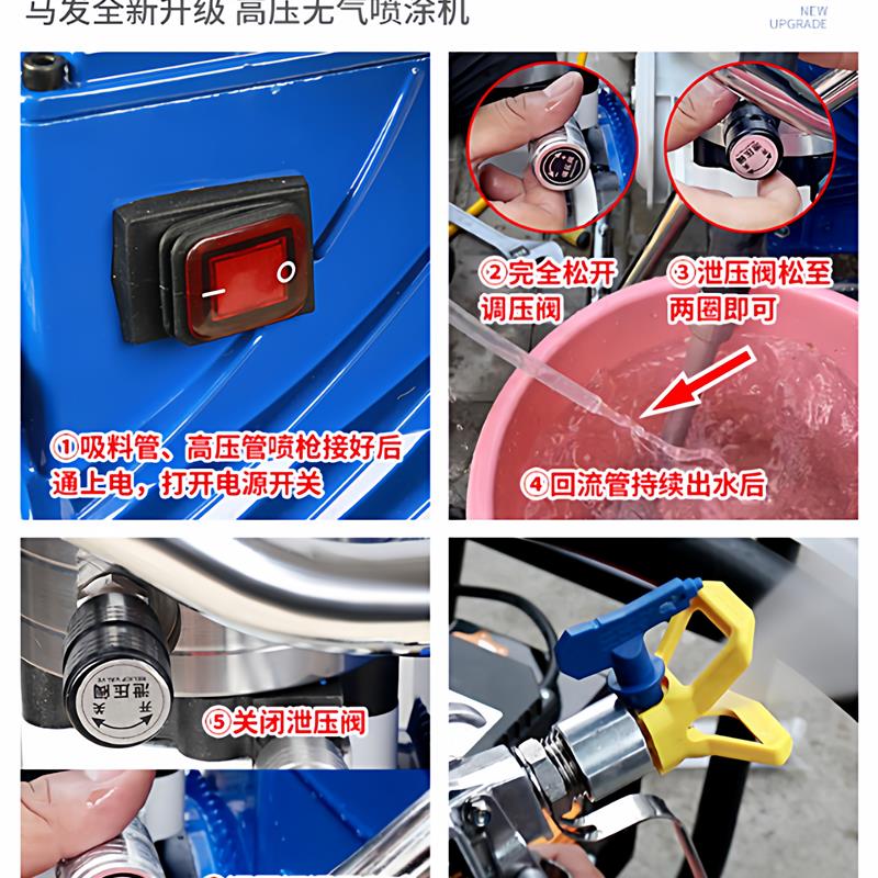 马发高压喷涂机乳胶漆大功率设备涂料油漆家用小型无气电动喷漆机