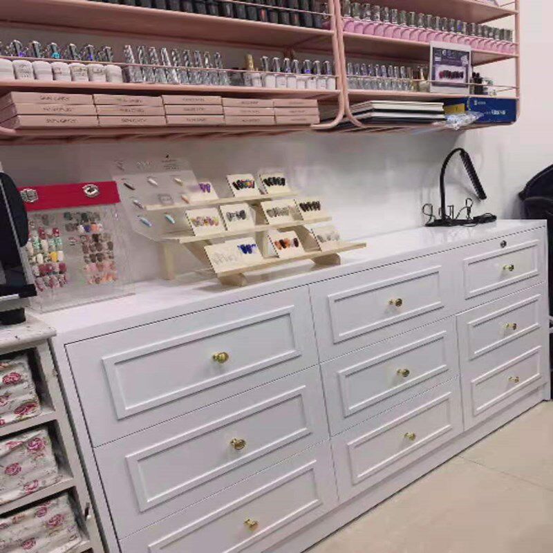 甲油胶收纳柜美妆店地柜美发店边柜美甲柜子展示柜储物柜落地日式